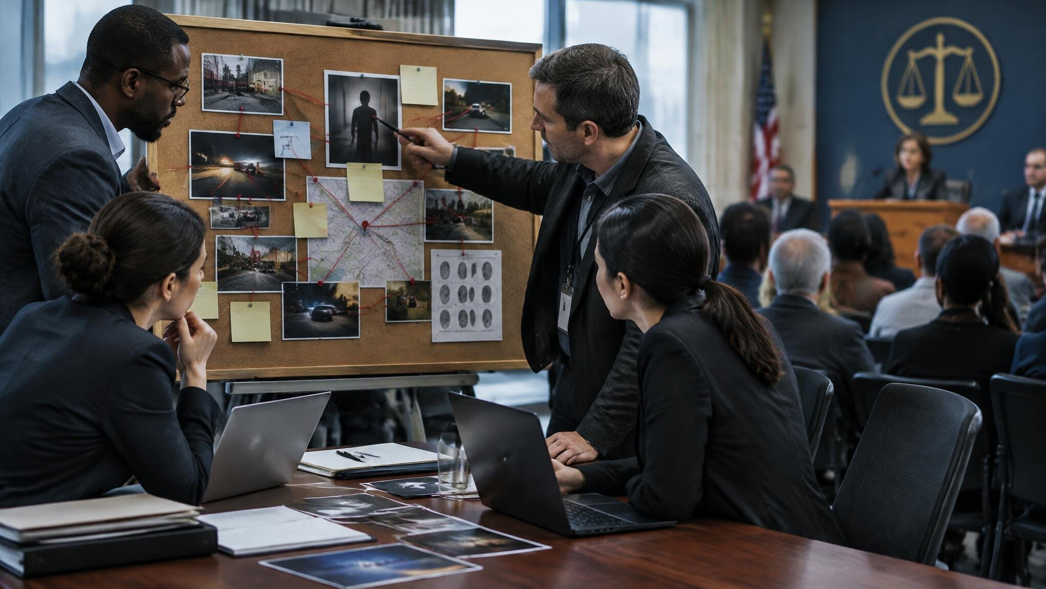 team discussing case