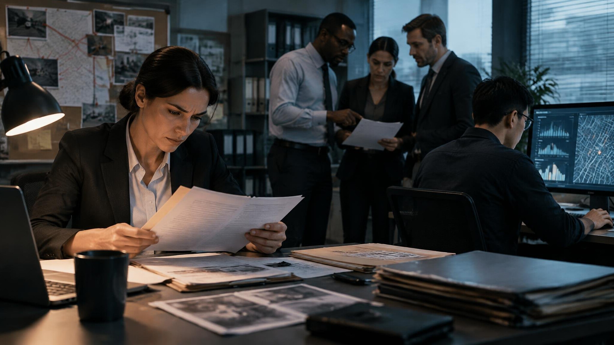 investigator reviewing documents